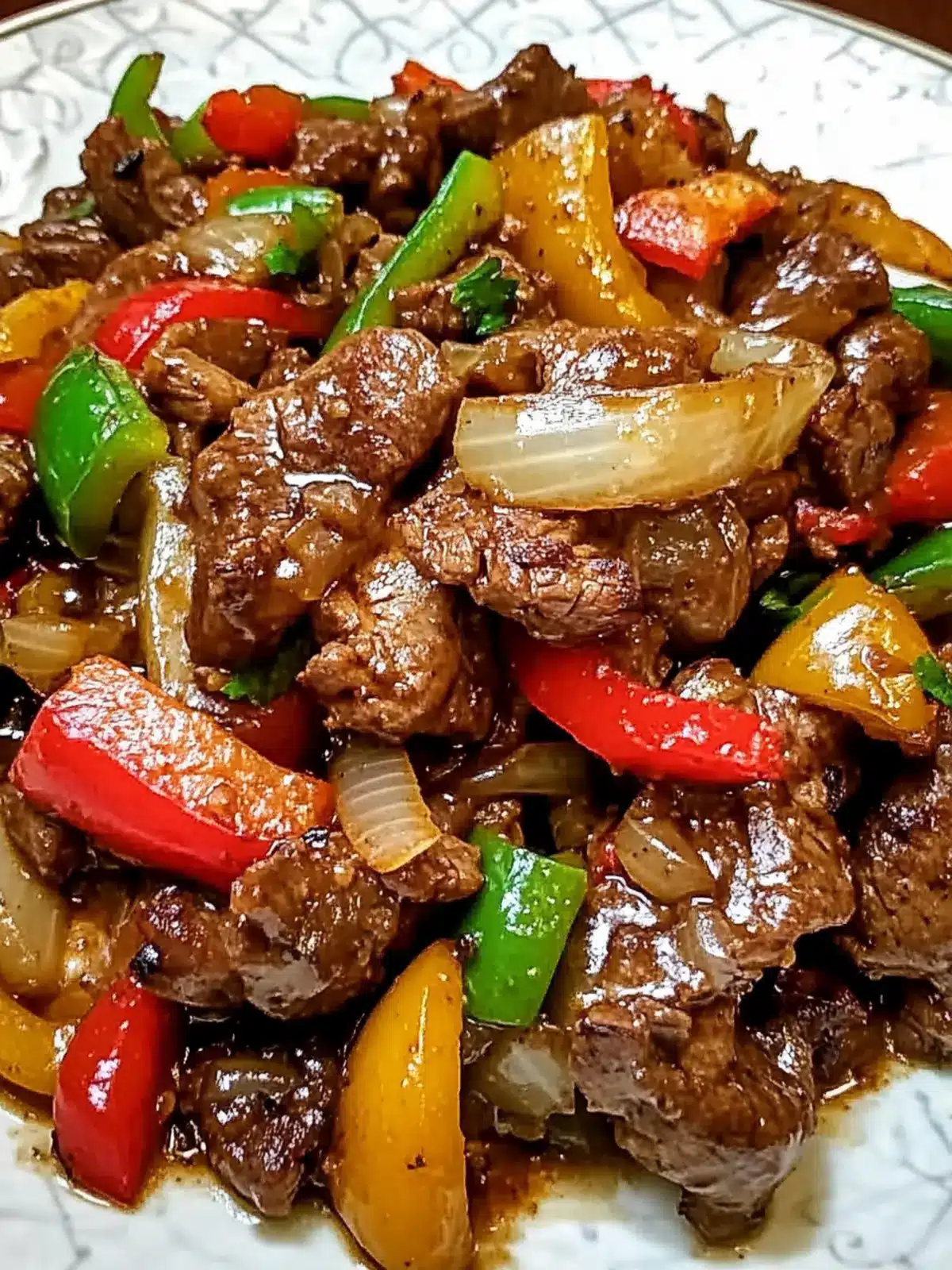 Pepper Steak with Bell Peppers and Onion