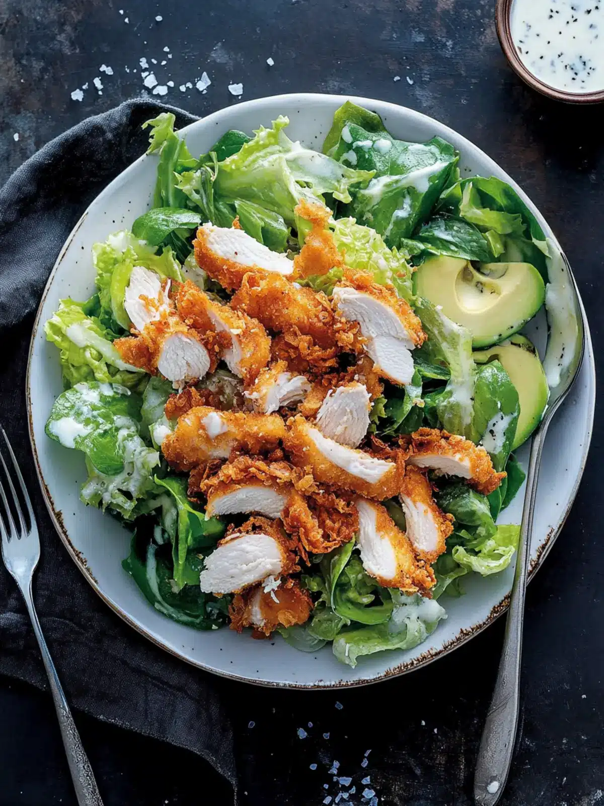 Southern Style Crispy Chicken Salad With Buttermilk Dressing