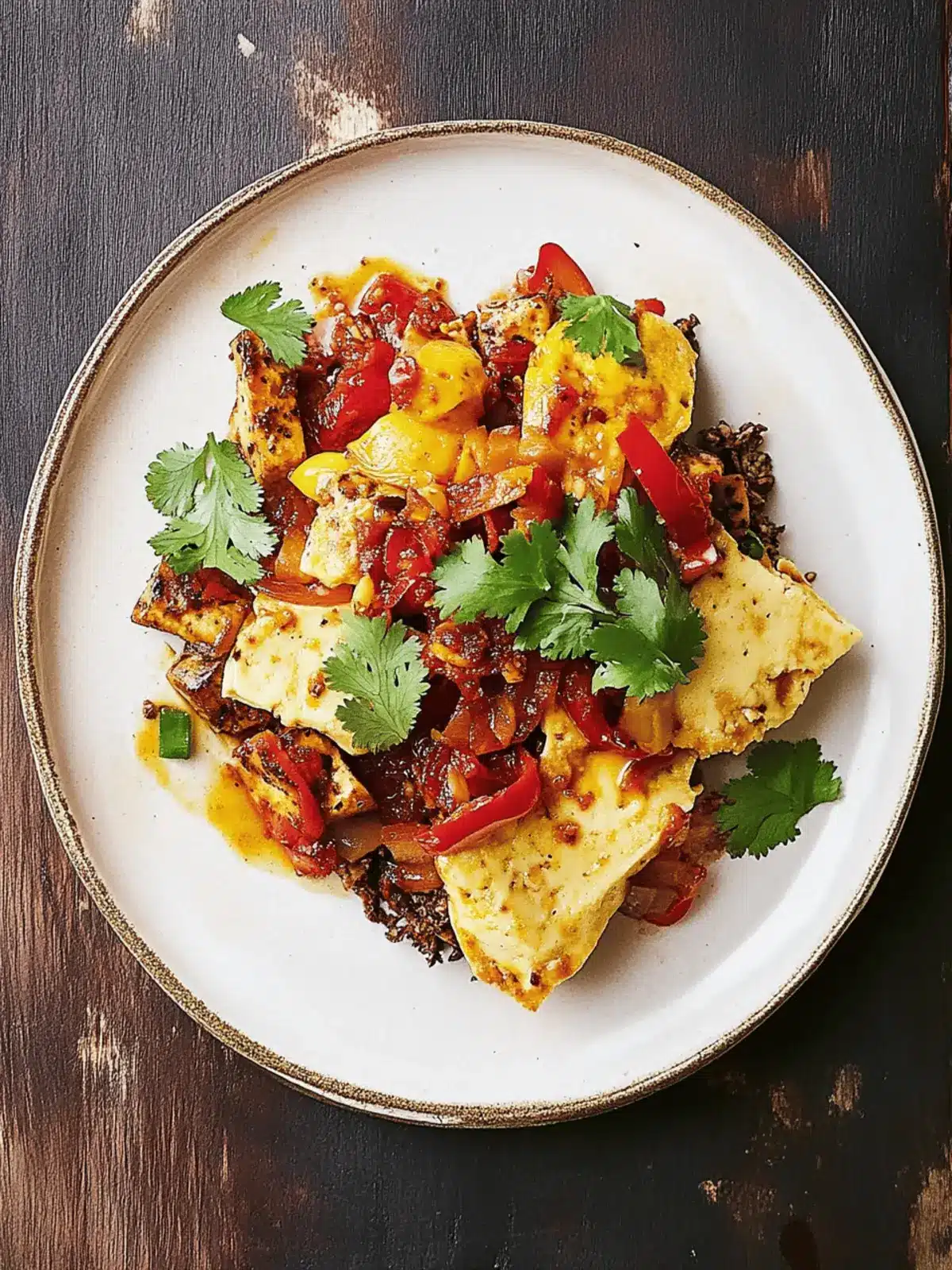 Spicy tofu & sweet pepper eggs