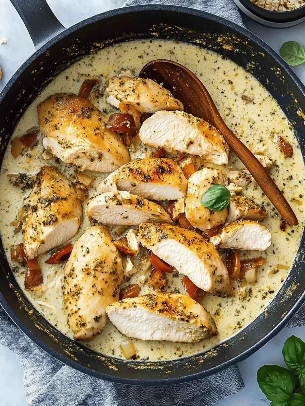 Creamy Garlic Pesto Chicken