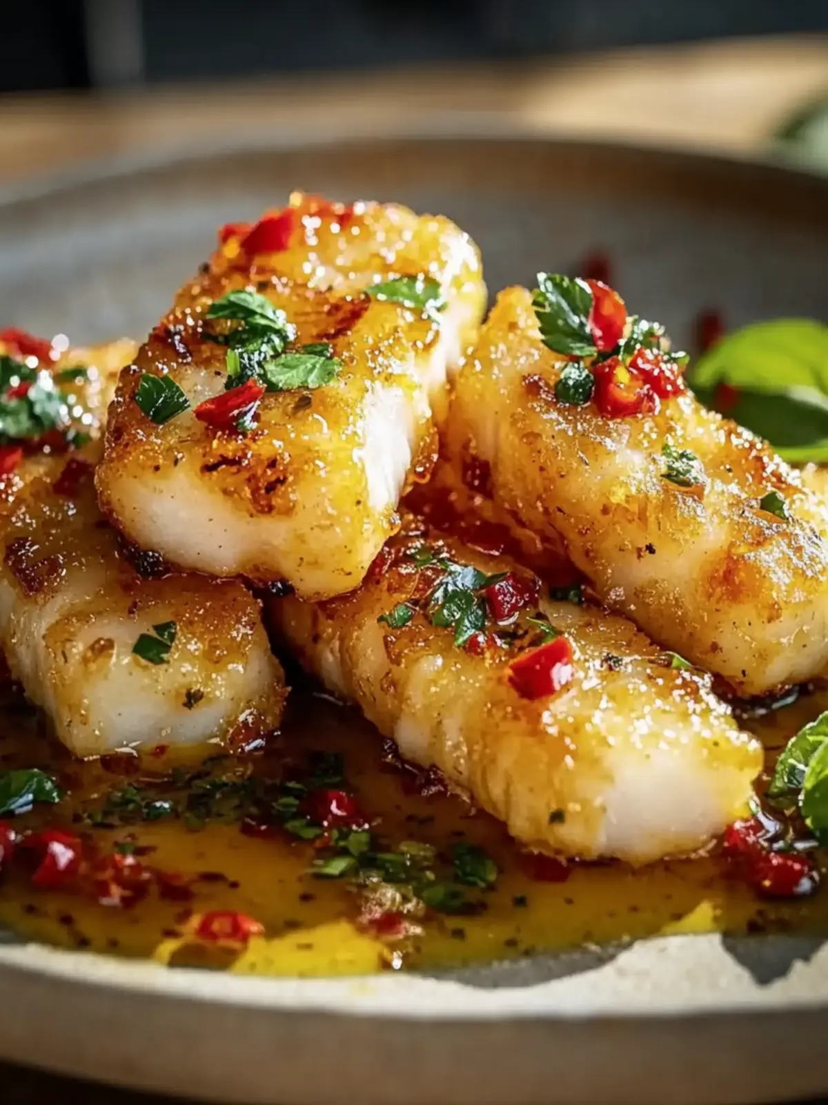 Garlic Butter Cod Strips with Sweet Chili Lime Sauce