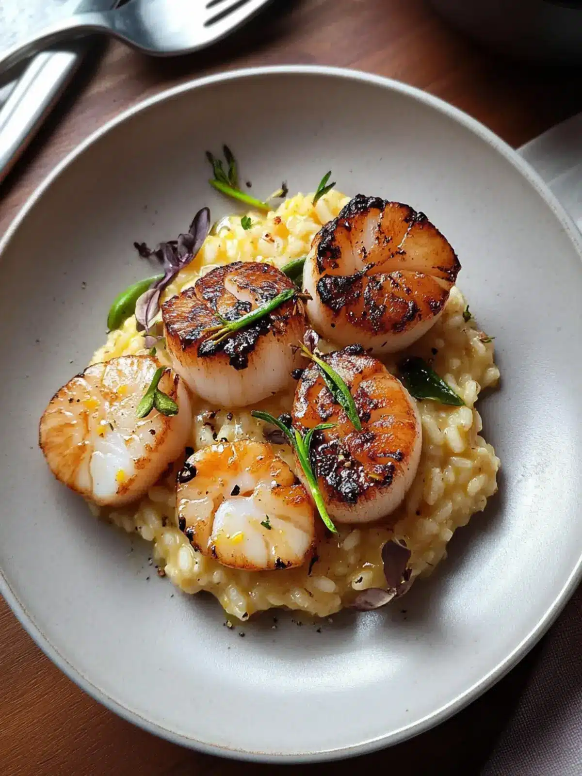 Butternut Squash Risotto with Scallops