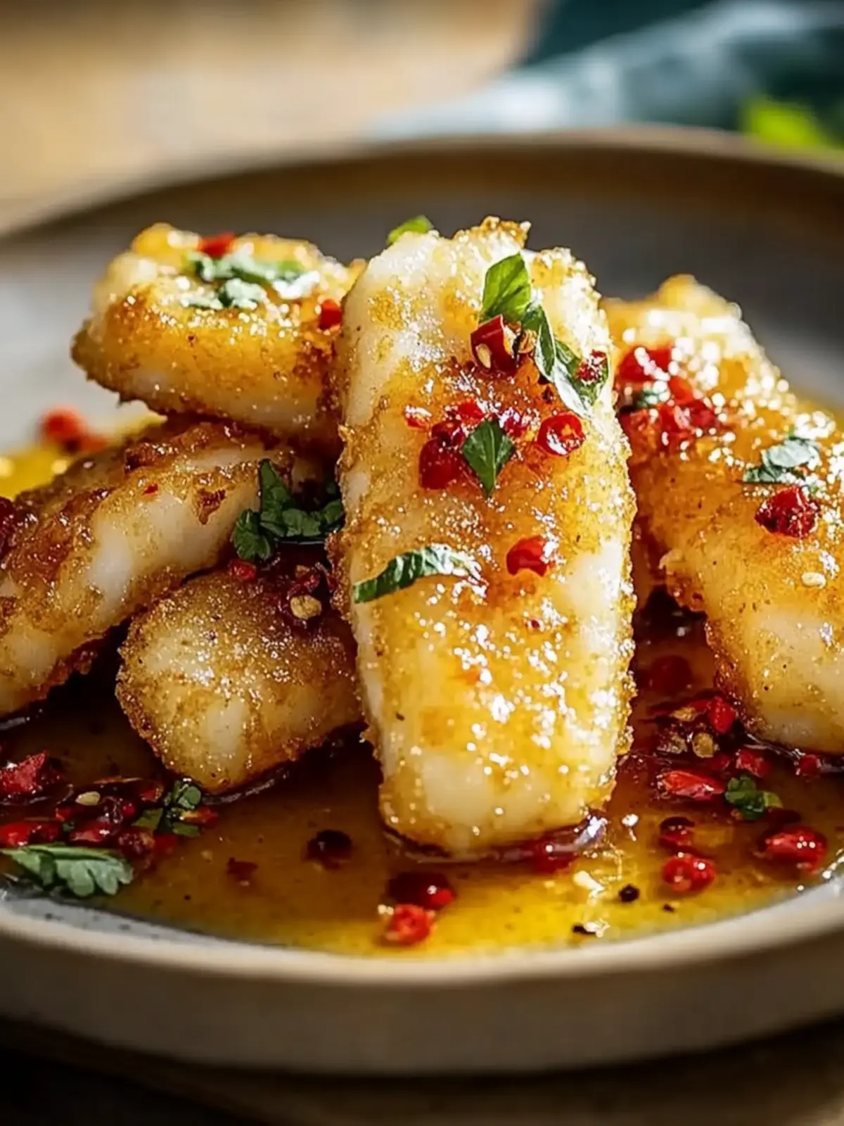 Garlic Butter Cod Strips with Sweet Chili Lime Sauce