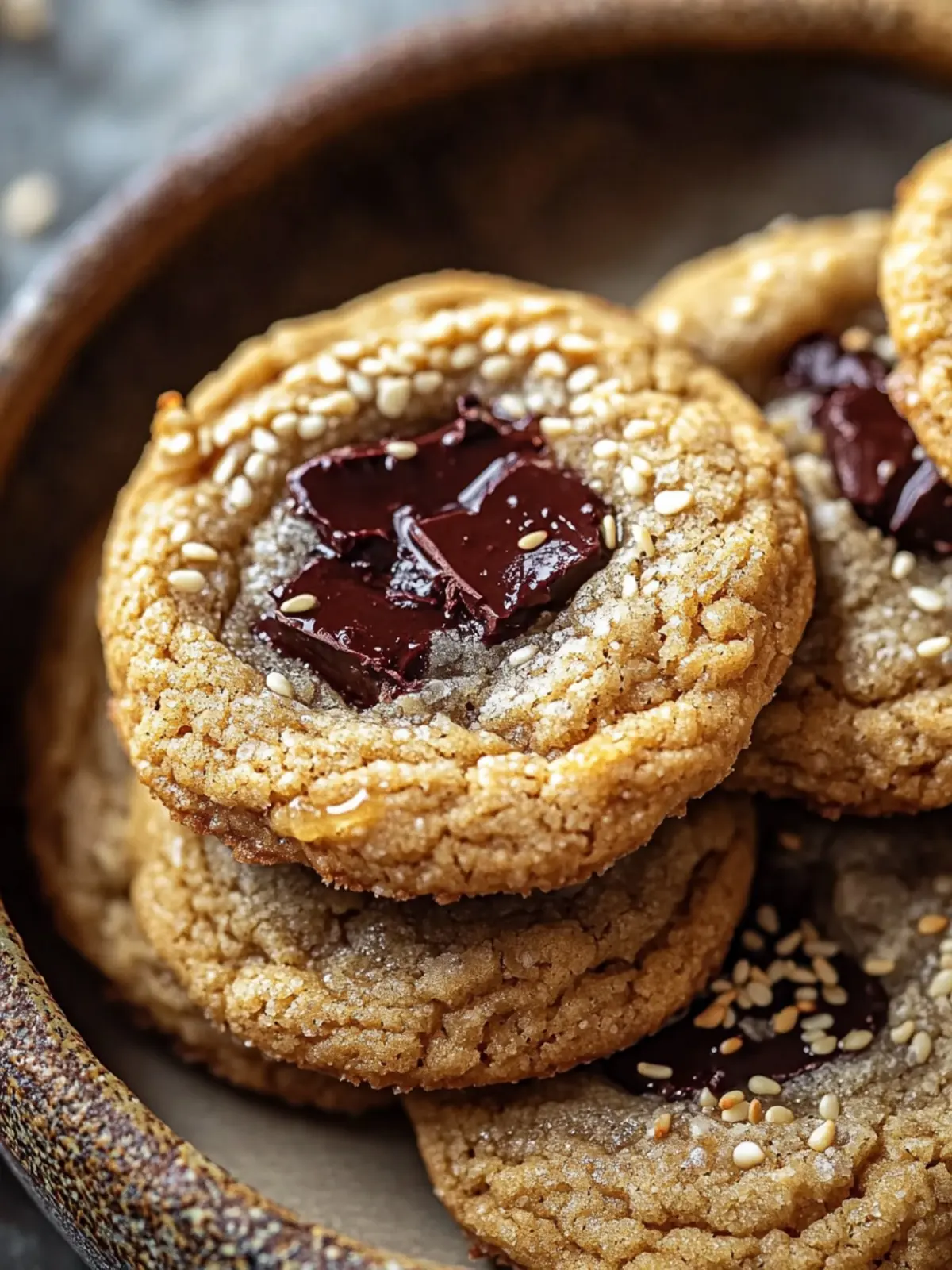 Buttery Honey Sesame Cookies Loaded with Chocolate Chunks in 30 Minutes