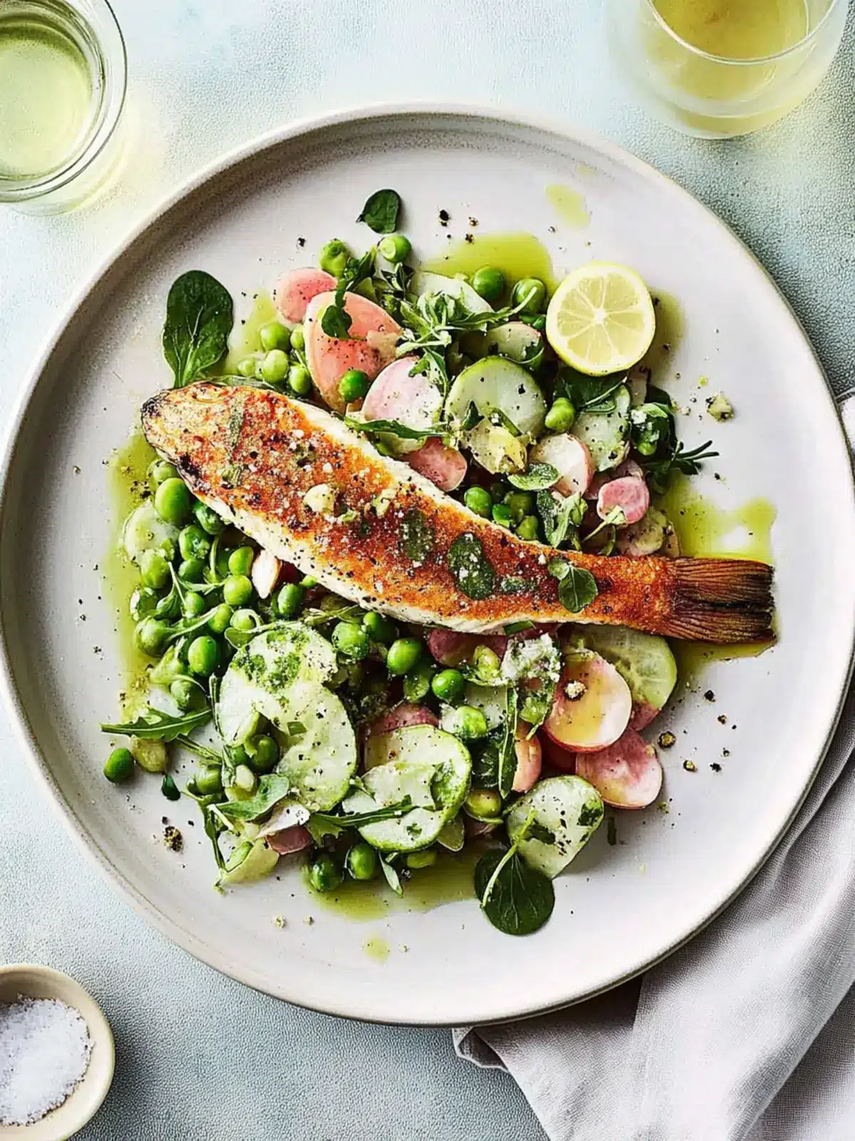 Crispy-Skinned Snapper with a Spring Salad