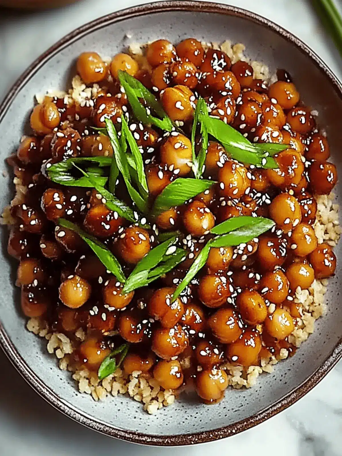 Vegan Sticky Sesame Chickpeas