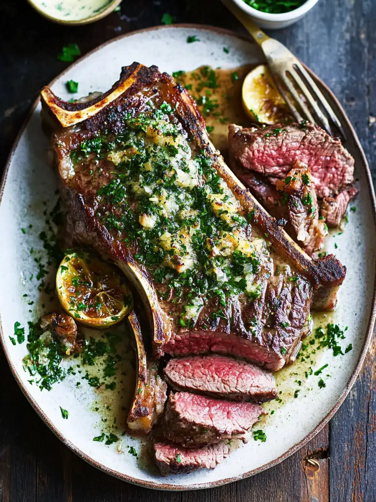 Pan-Roasted Ribeye with Parsley Butter