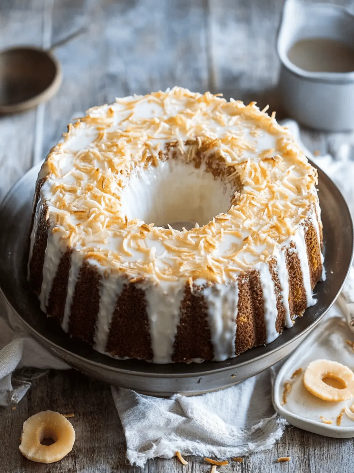 Toasted Coconut Tres Leches Pound Cake