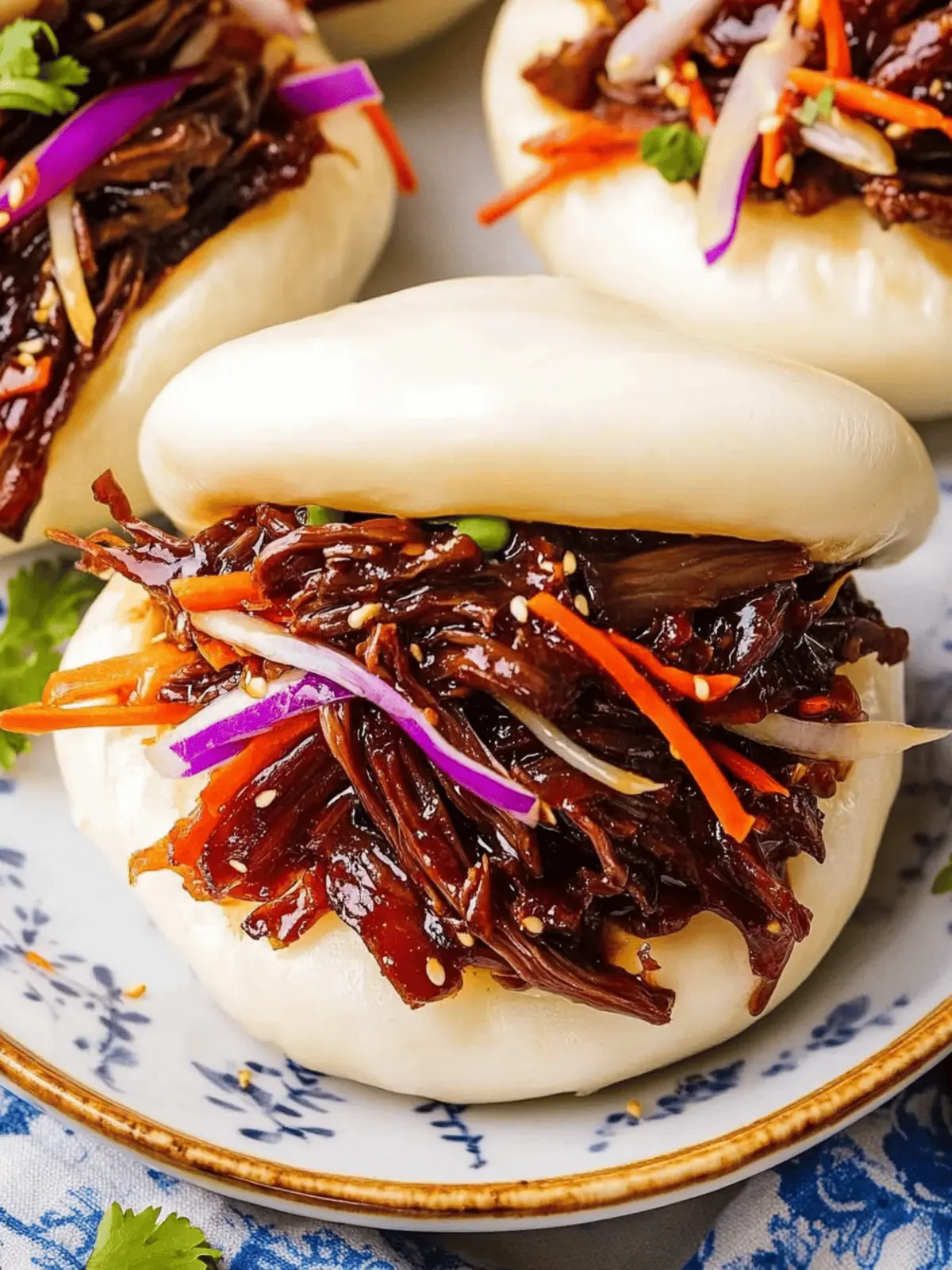 Sweet & Spicy Soy Braised Short Rib Steamed Buns (Bao)