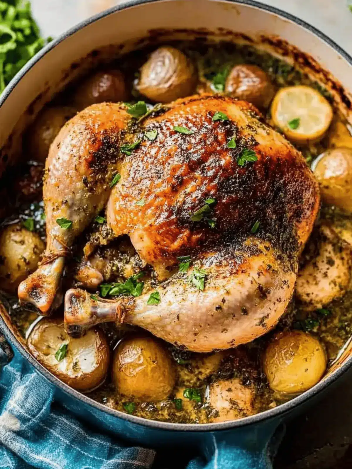 Lemon Herb Pot Roast Chicken