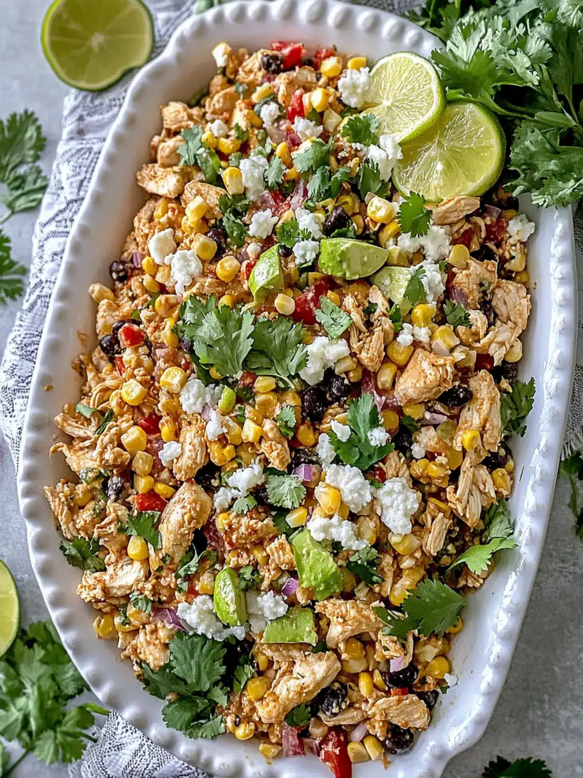 Healthy Mexican Street Corn Chicken Salad