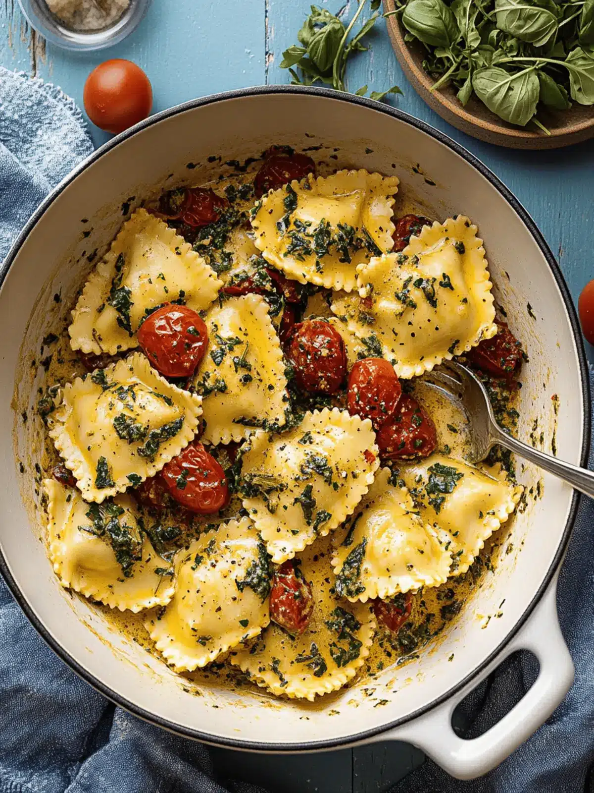 Weeknight Creamy Tuscan Ravioli