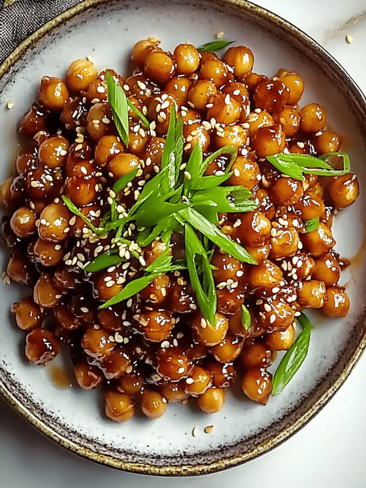 Vegan Sticky Sesame Chickpeas