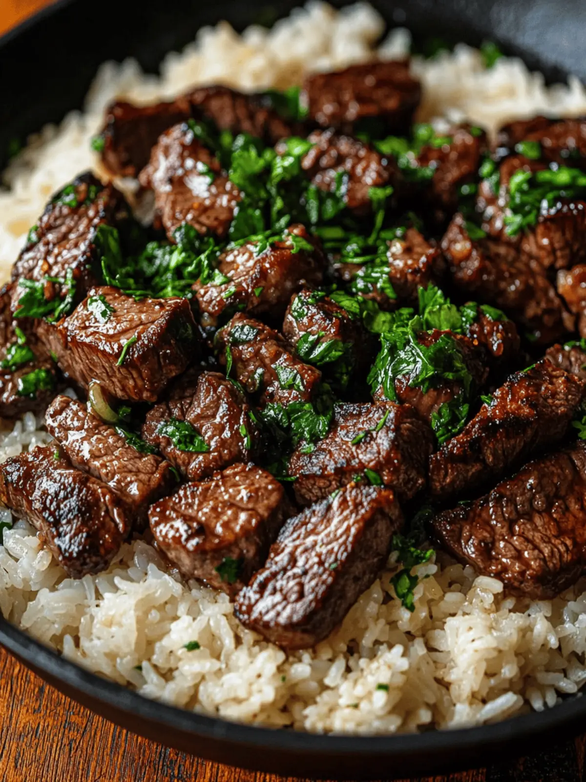 Honey Garlic Butter Steak and Rice Skillet