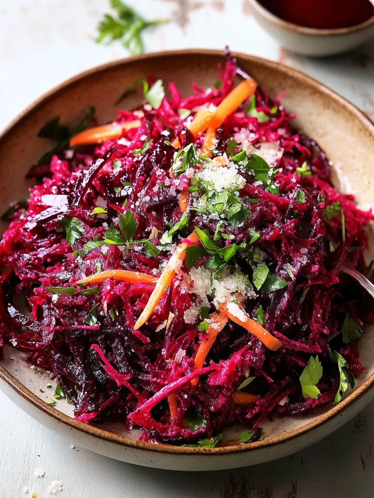 Vibrant Grated Beet Salad with Zesty Honey Dijon Dressing 4 Grated Beet Salad