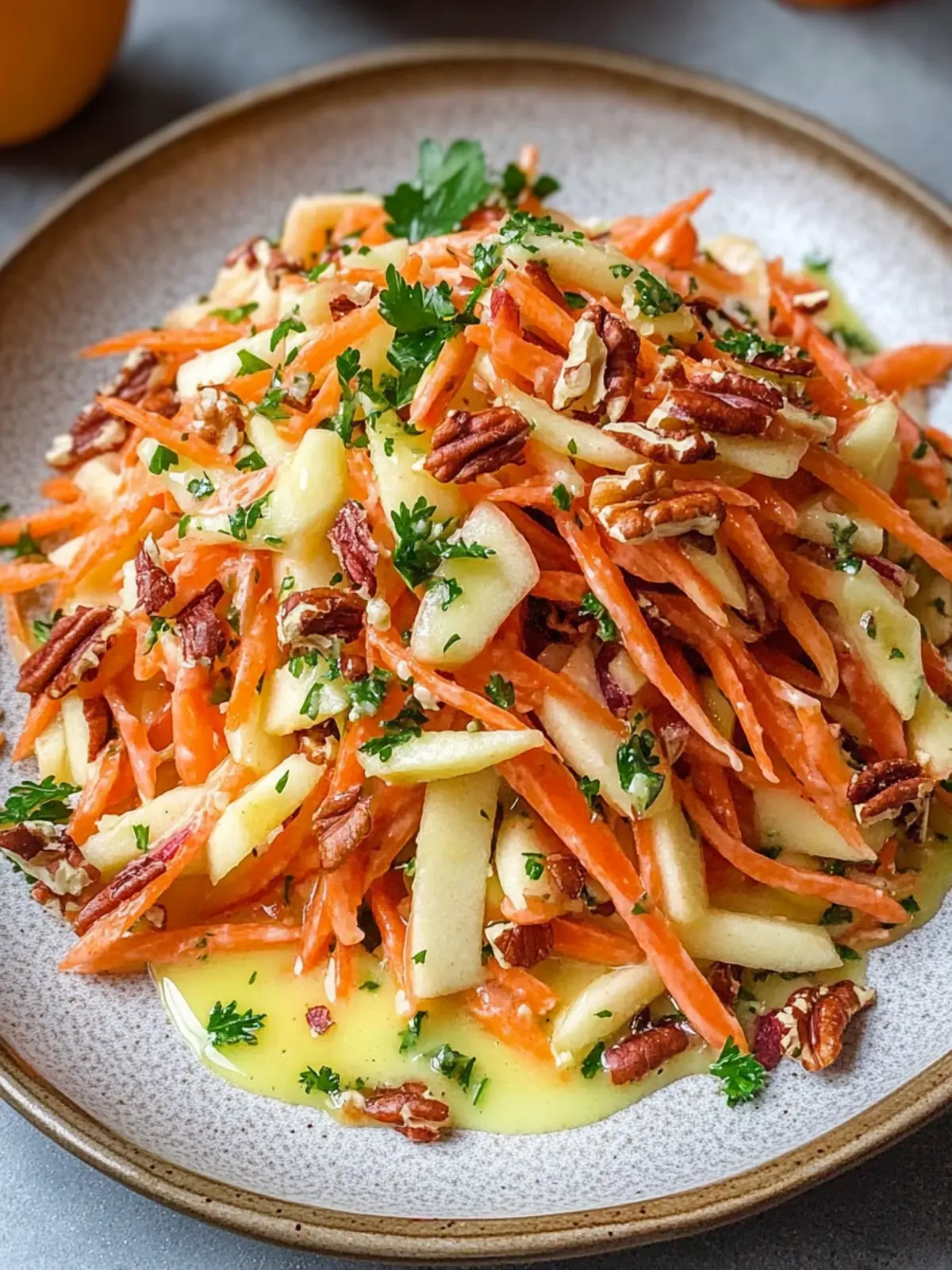 Crunchy Apple Carrot Salad with Creamy Citrus Dressing