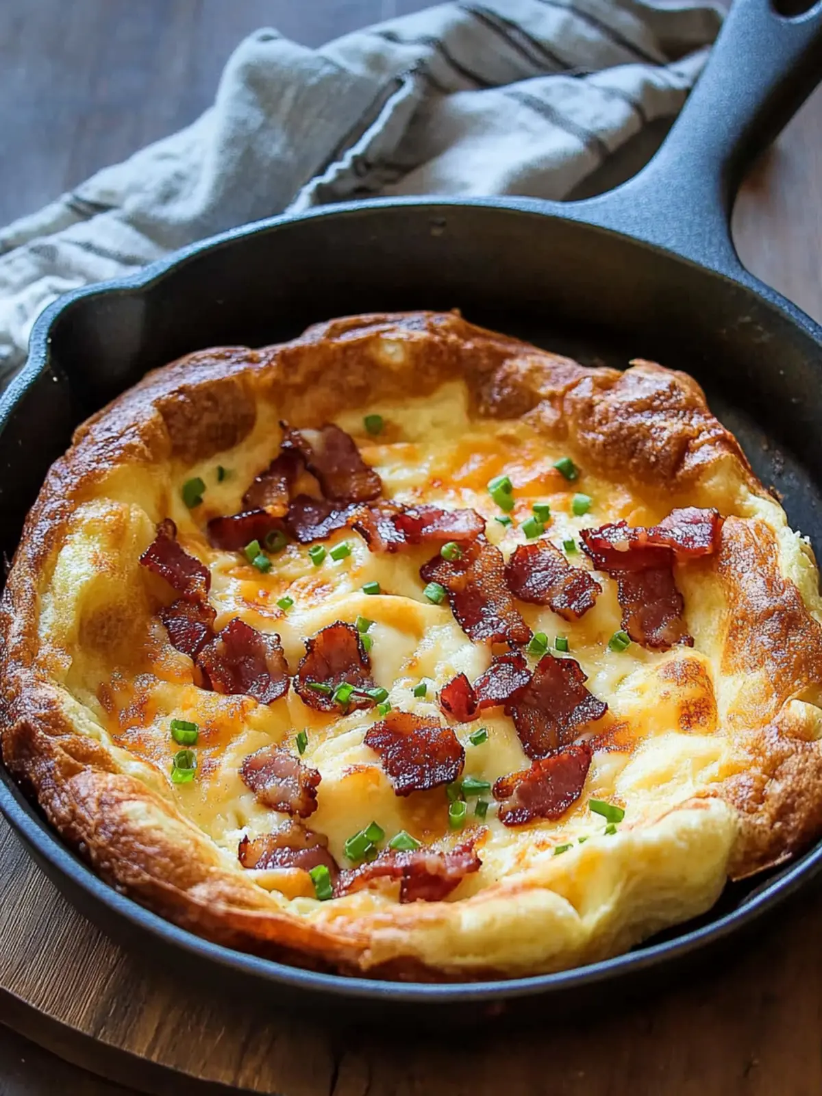 Smoky Bacon and Cheese Dutch Baby