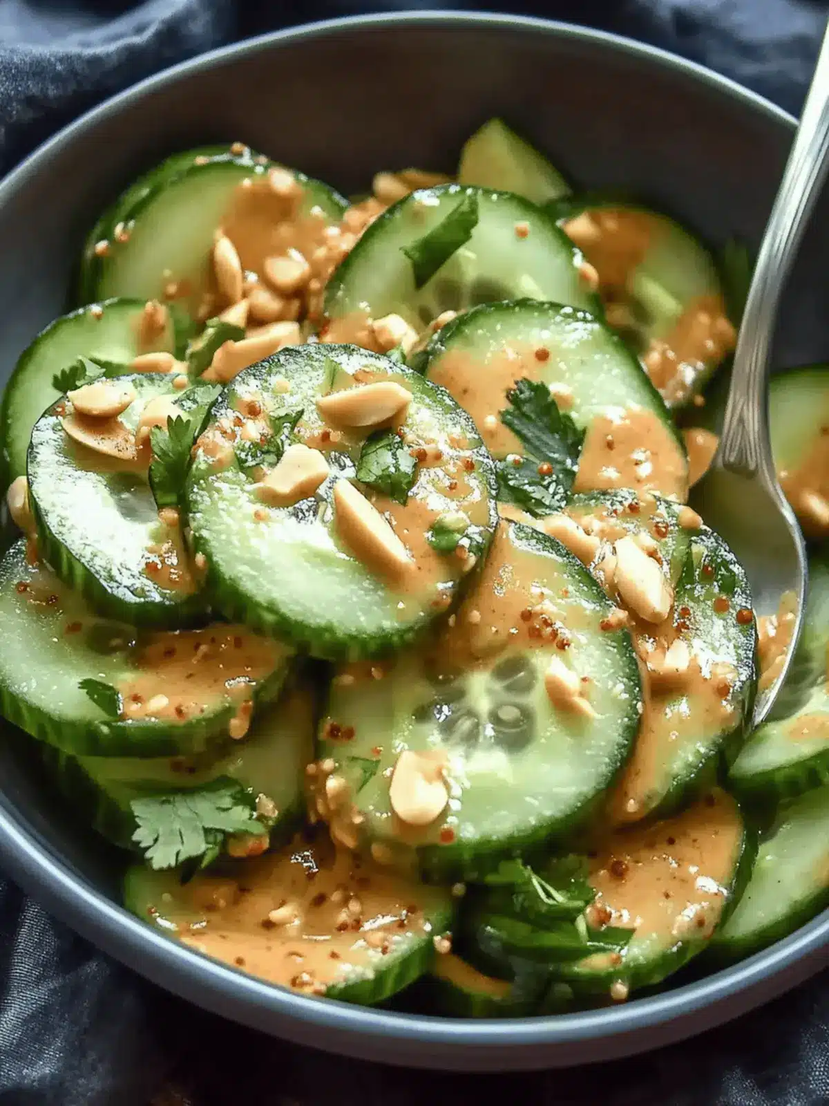 Refreshing Cucumber Salad with Spicy Peanut Dressing