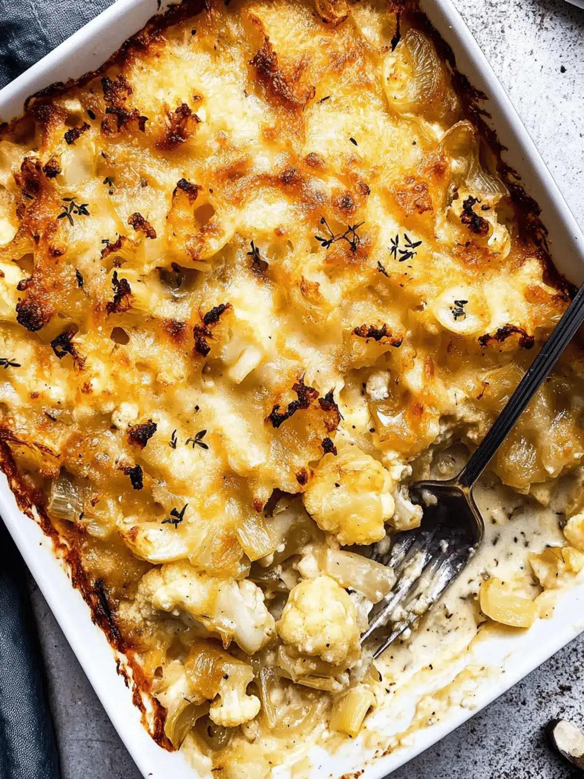 Cauliflower Gratin With Leeks and White Cheddar