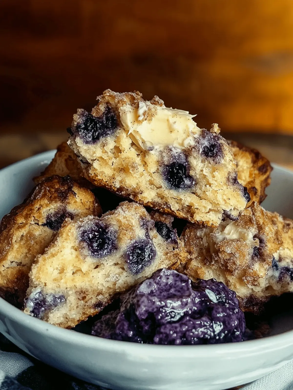 Blueberry Cinnamon Crunch Sourdough Cathead Biscuits Delight 3 Blueberry Cinnamon Crunch Sourdough Cathead Biscuits with Whipped Salted Vanilla Bean Butter