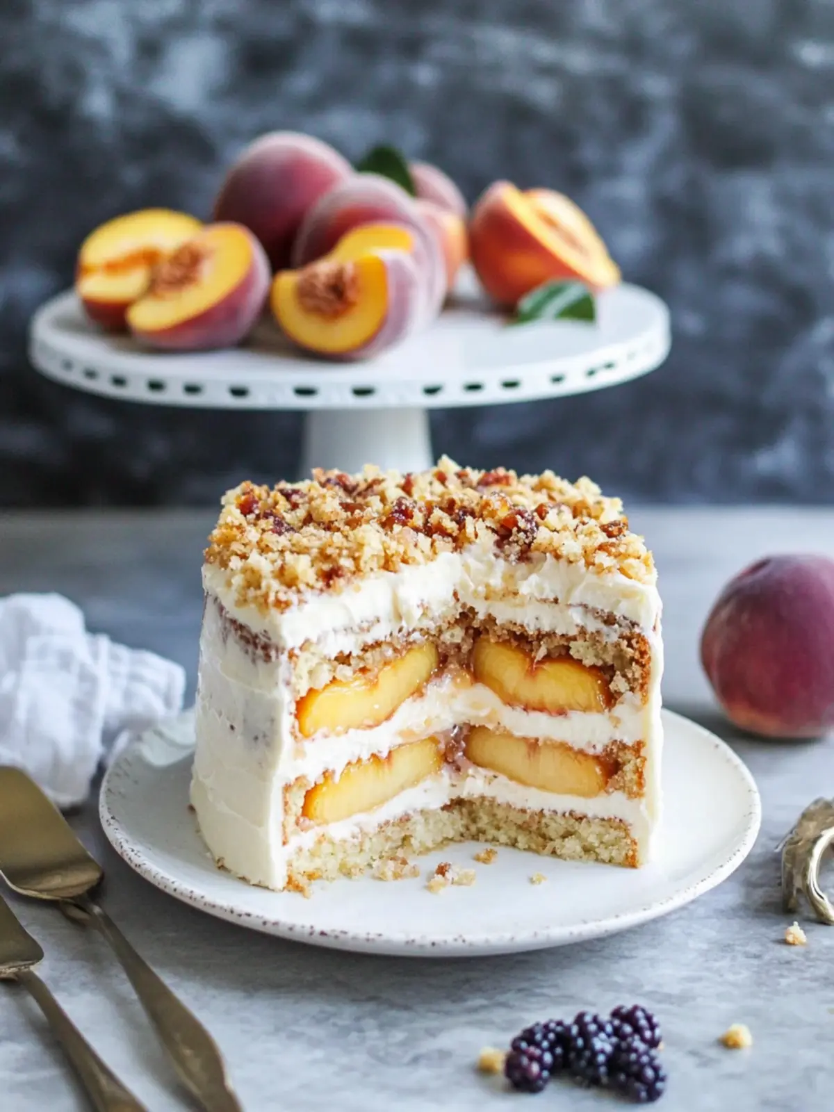 Peach Crisp Cake