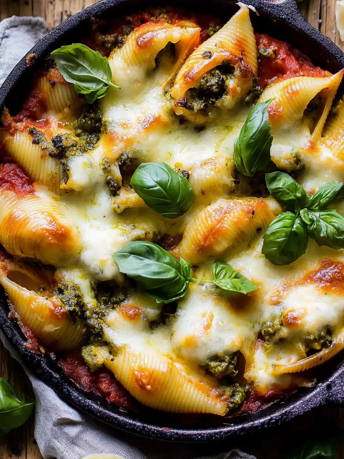 Spicy Zucchini and Pesto Cheese Stuffed Shells