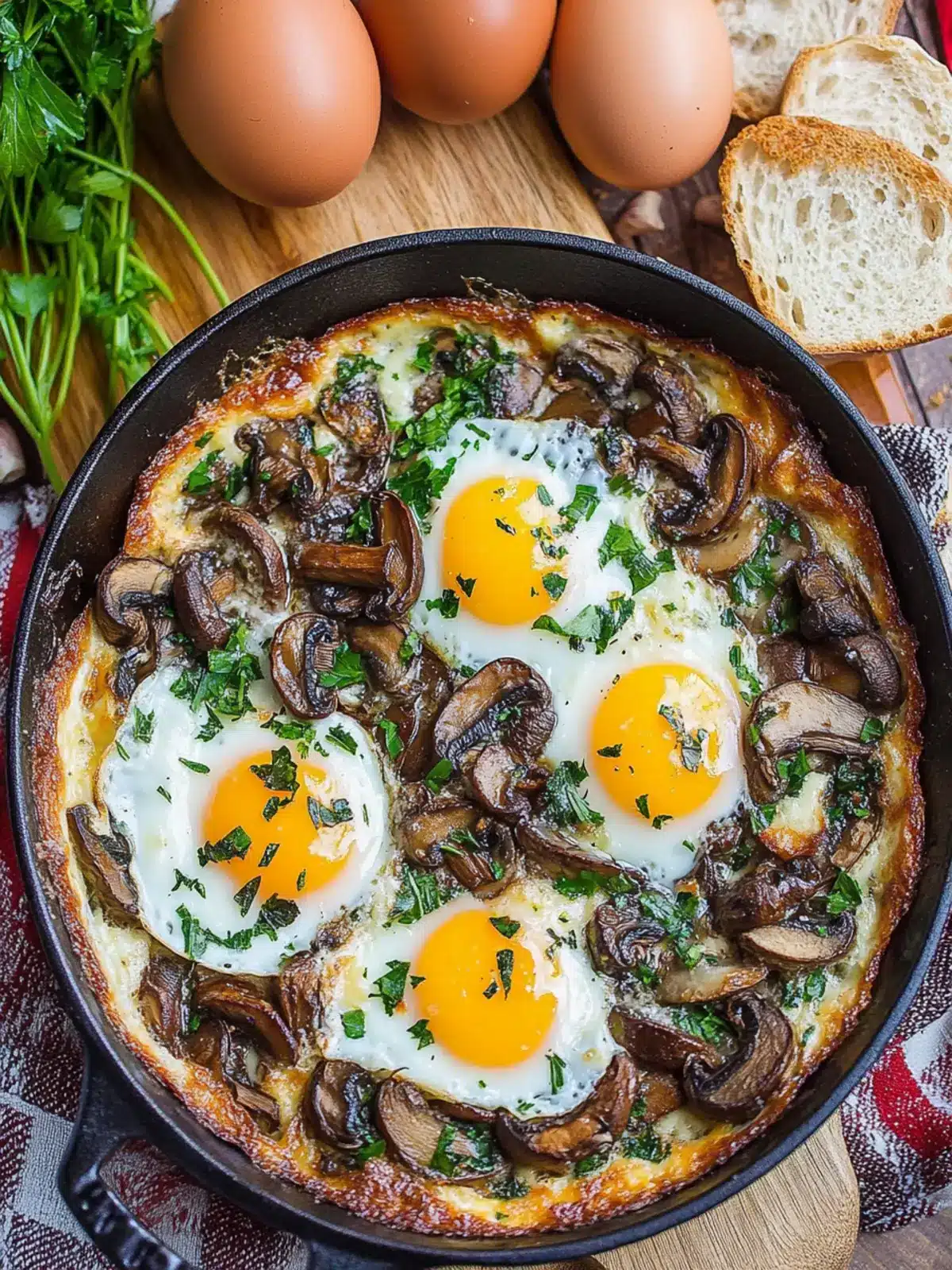 Mushroom and Brie Baked Eggs