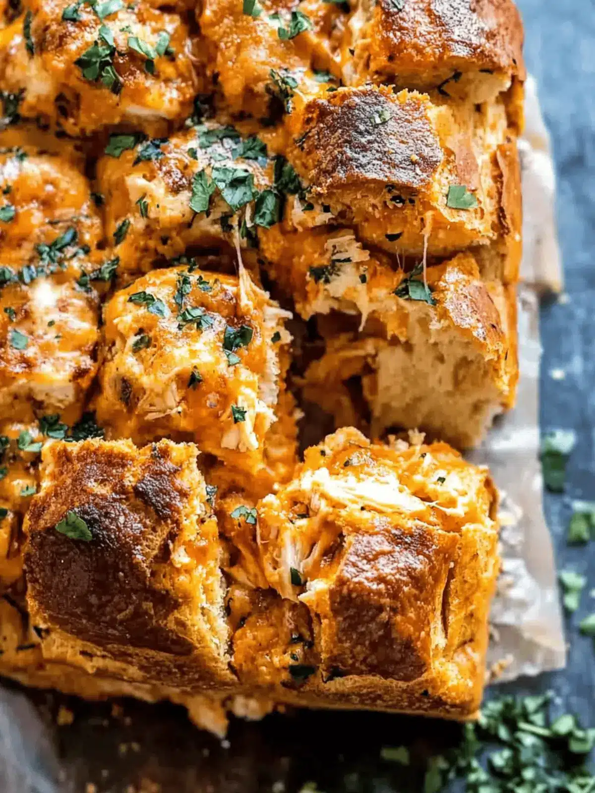 Buffalo Ranch Chicken Pull Apart Bread