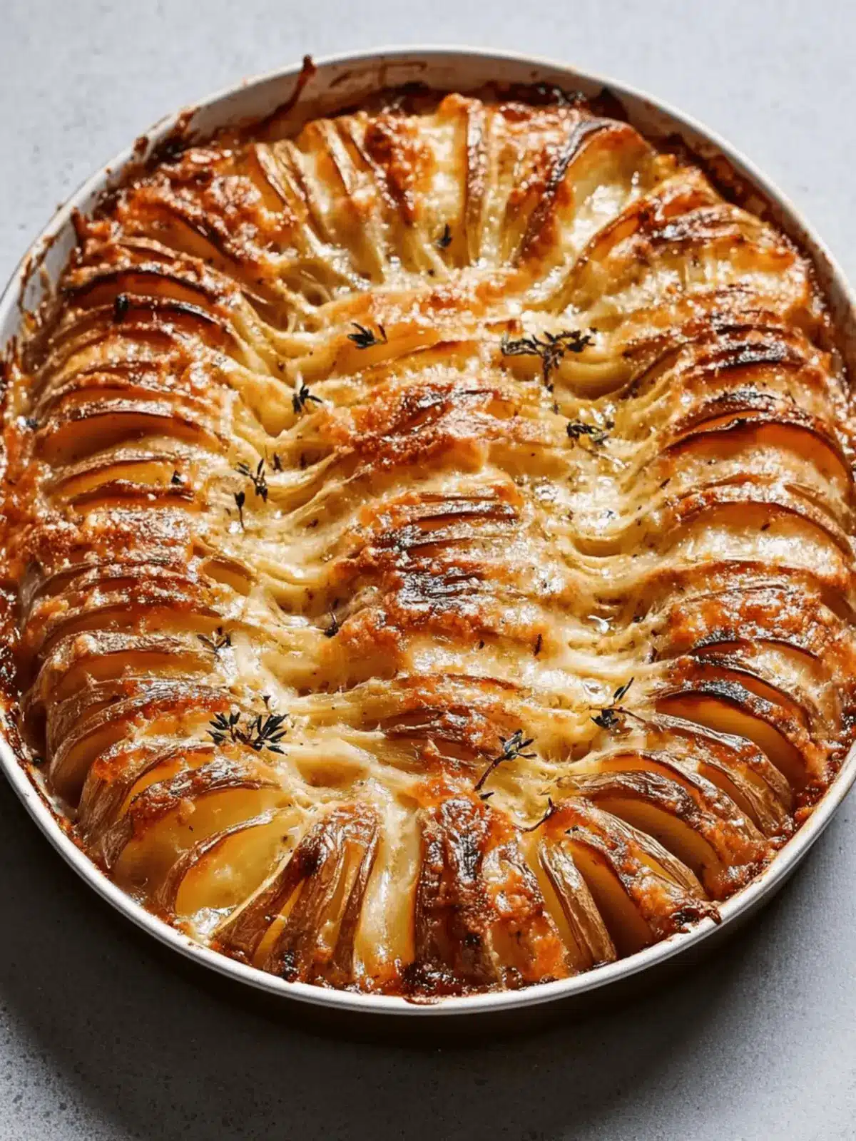 Cheesy Hasselback Potato Gratin