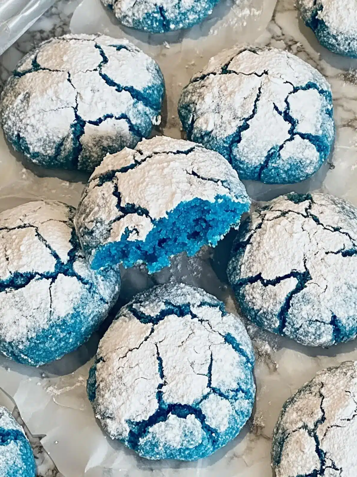 Blue Crinkle Cookies