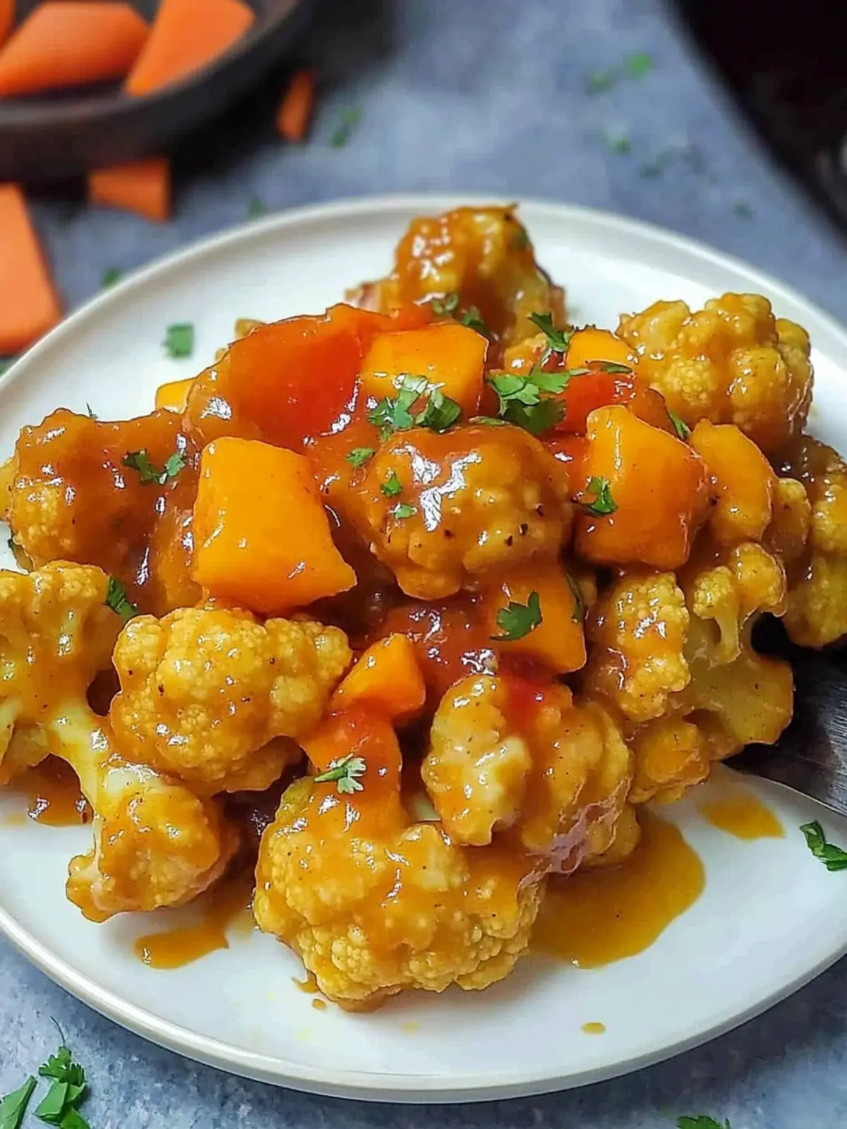 Chili Mango Glazed Cauliflower