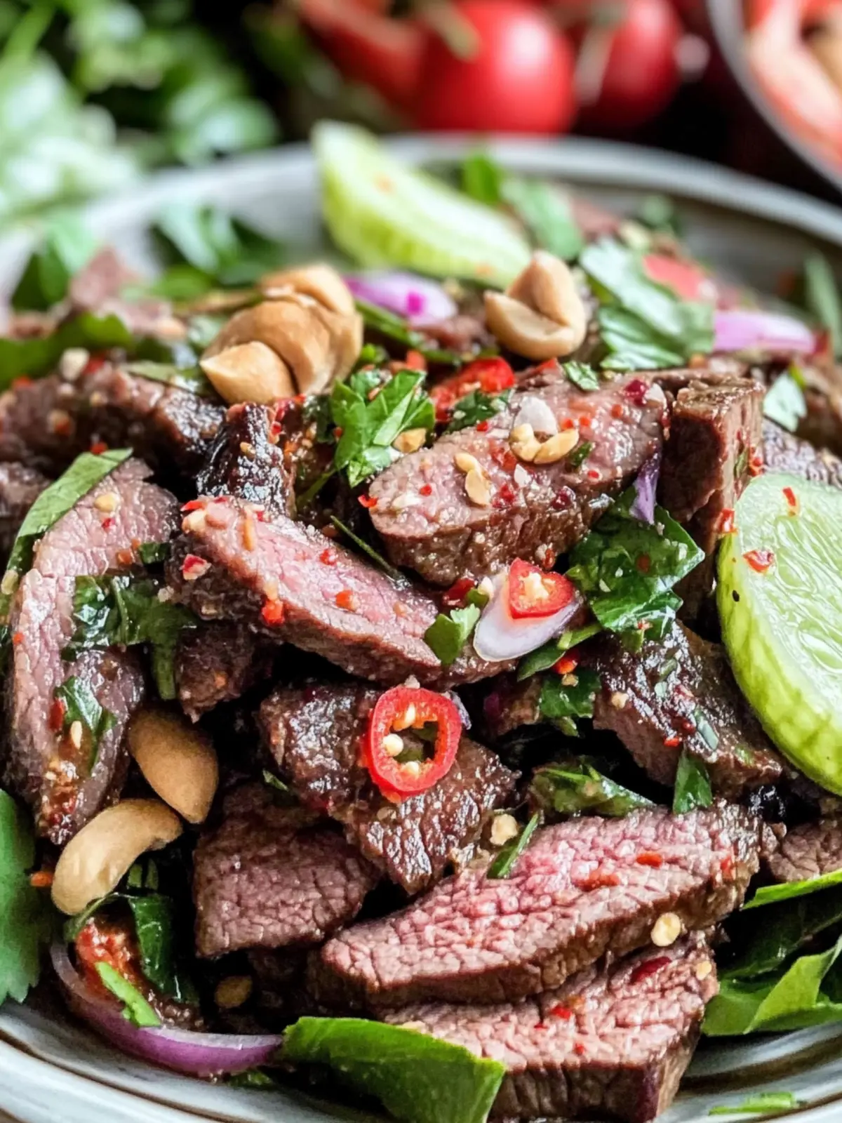Thai Nam Tok Recipe (Beef Salad)