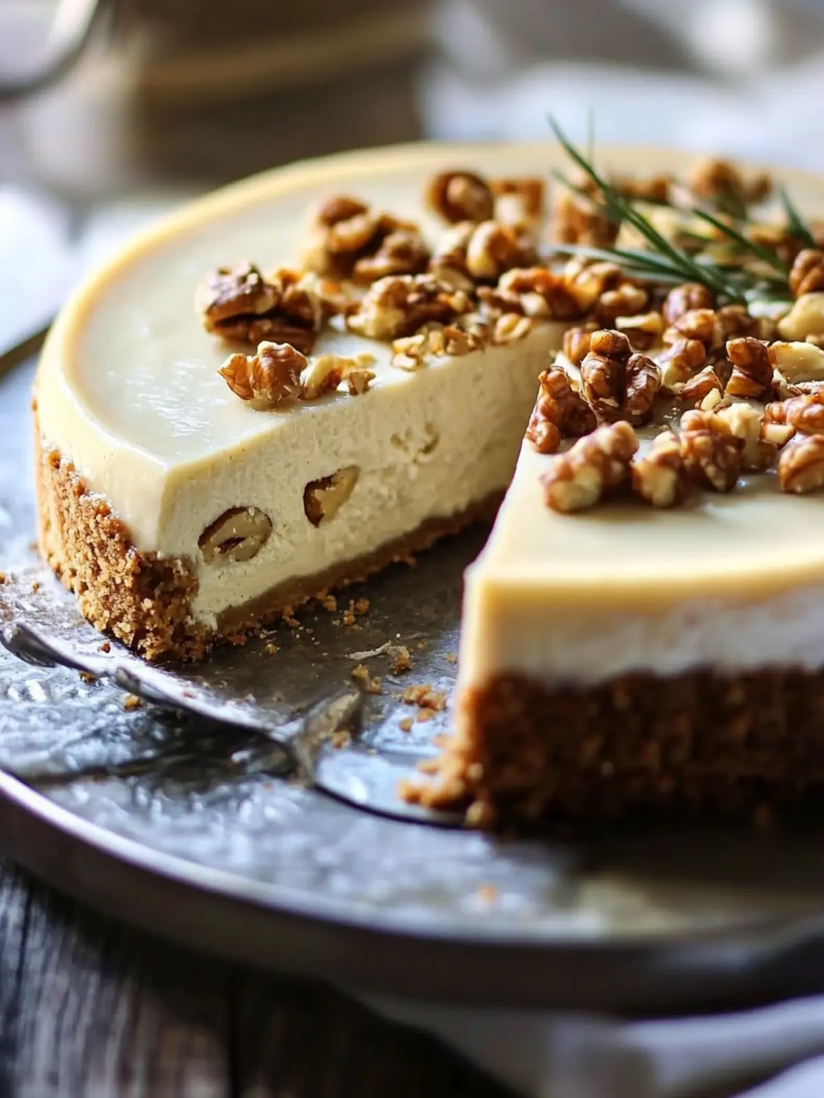 Cheesecake with Honeyed Walnuts