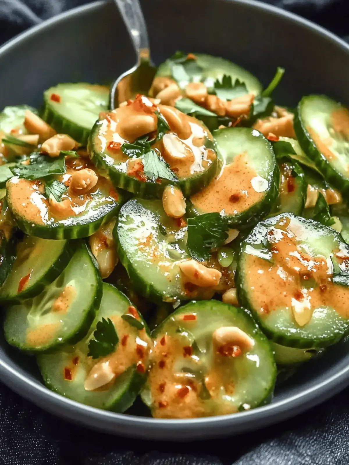 Refreshing Cucumber Salad with Spicy Peanut Dressing