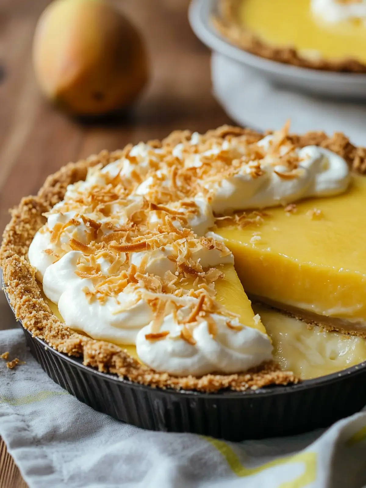 Mango Coconut with Coconut Graham Cracker Crust Pie