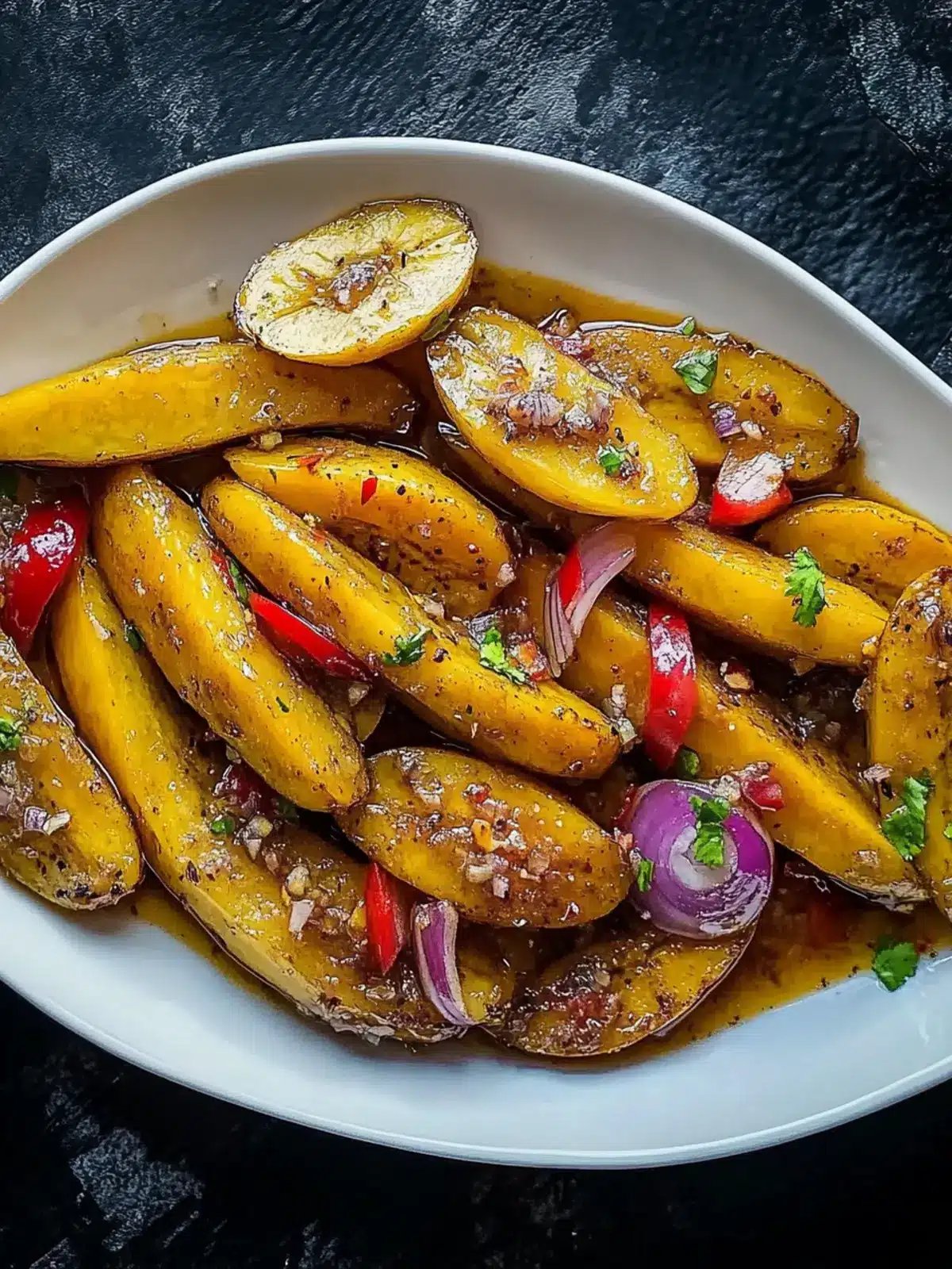Haitian-Style Boiled Plantains with Garlic and Onion