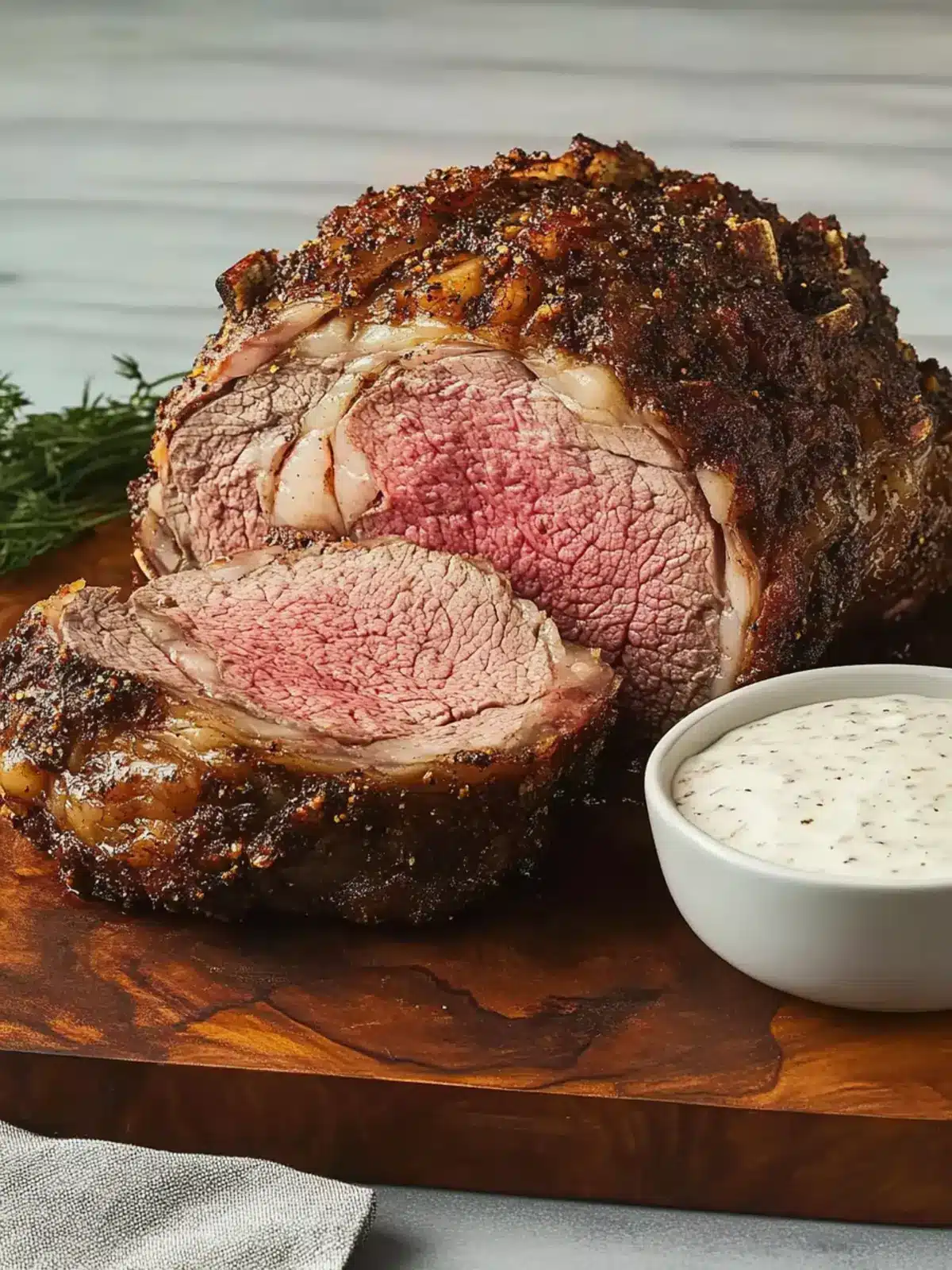 Prime Rib With Horseradish Dipping Sauce