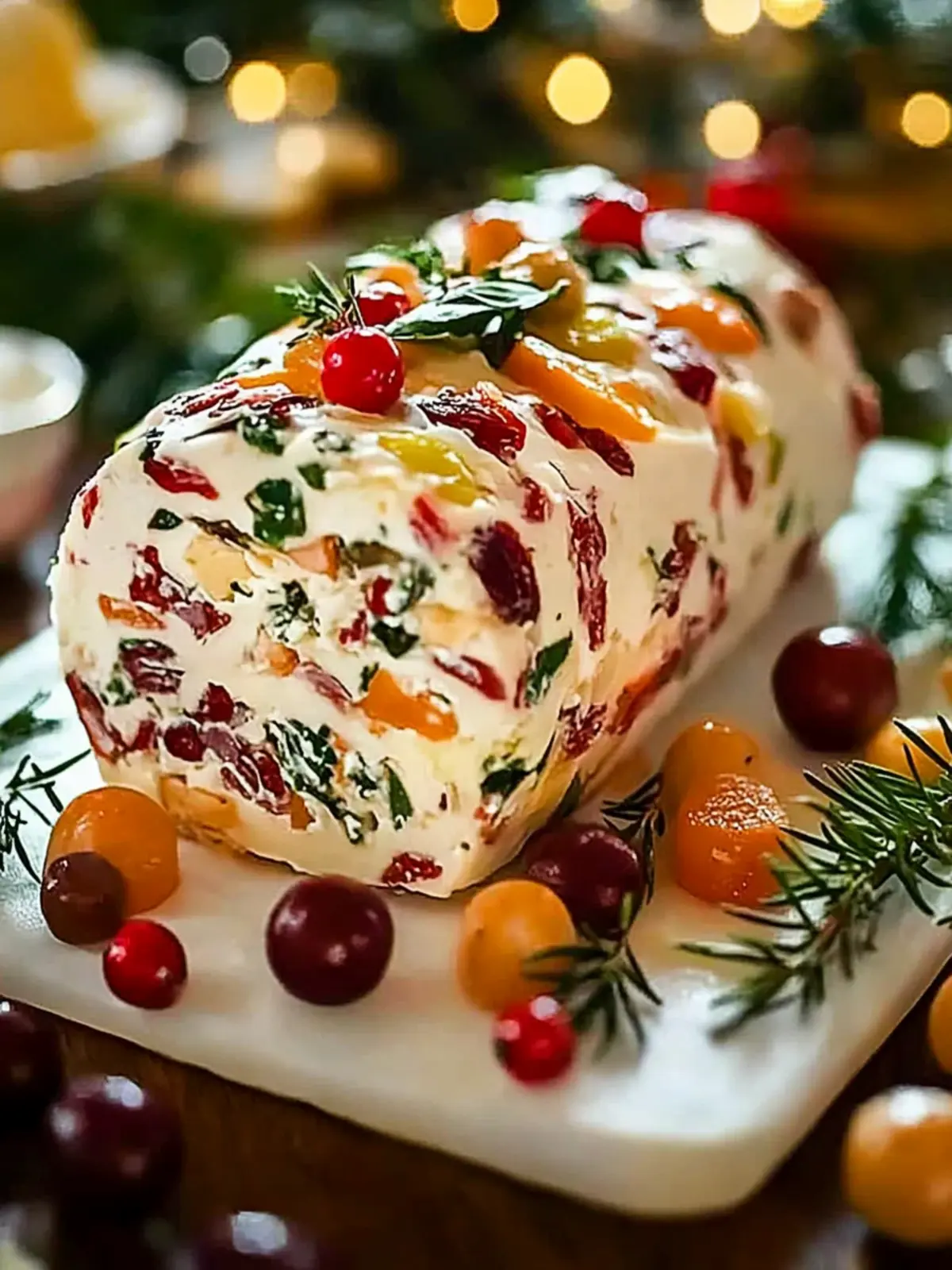 Holiday Antipasto Cheese Log