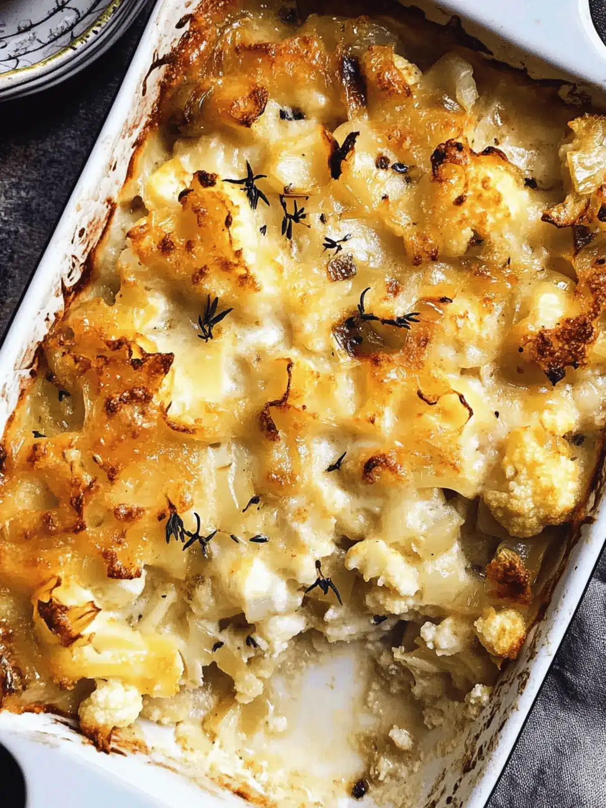 Cauliflower Gratin With Leeks and White Cheddar