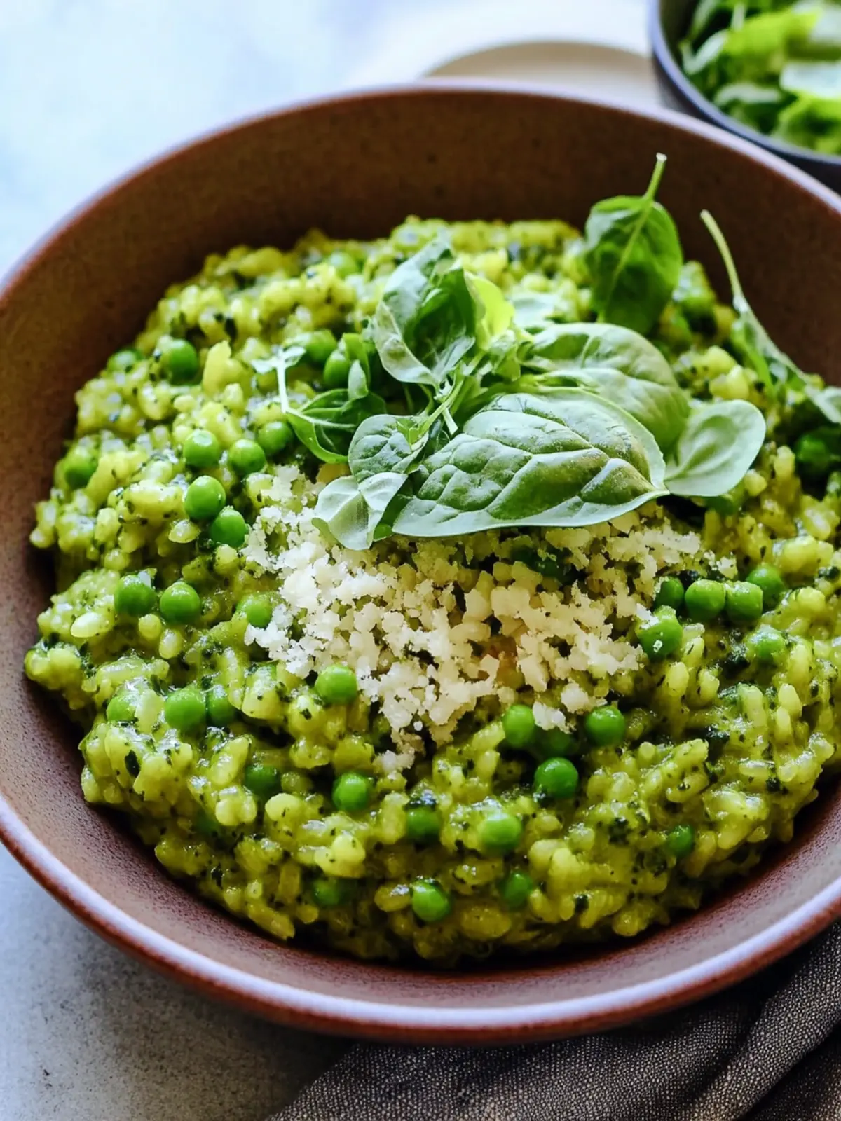 Delicious Green Risotto with Spinach & Pea Pesto Bliss 4 Green Risotto with Spinach & Pea Pesto