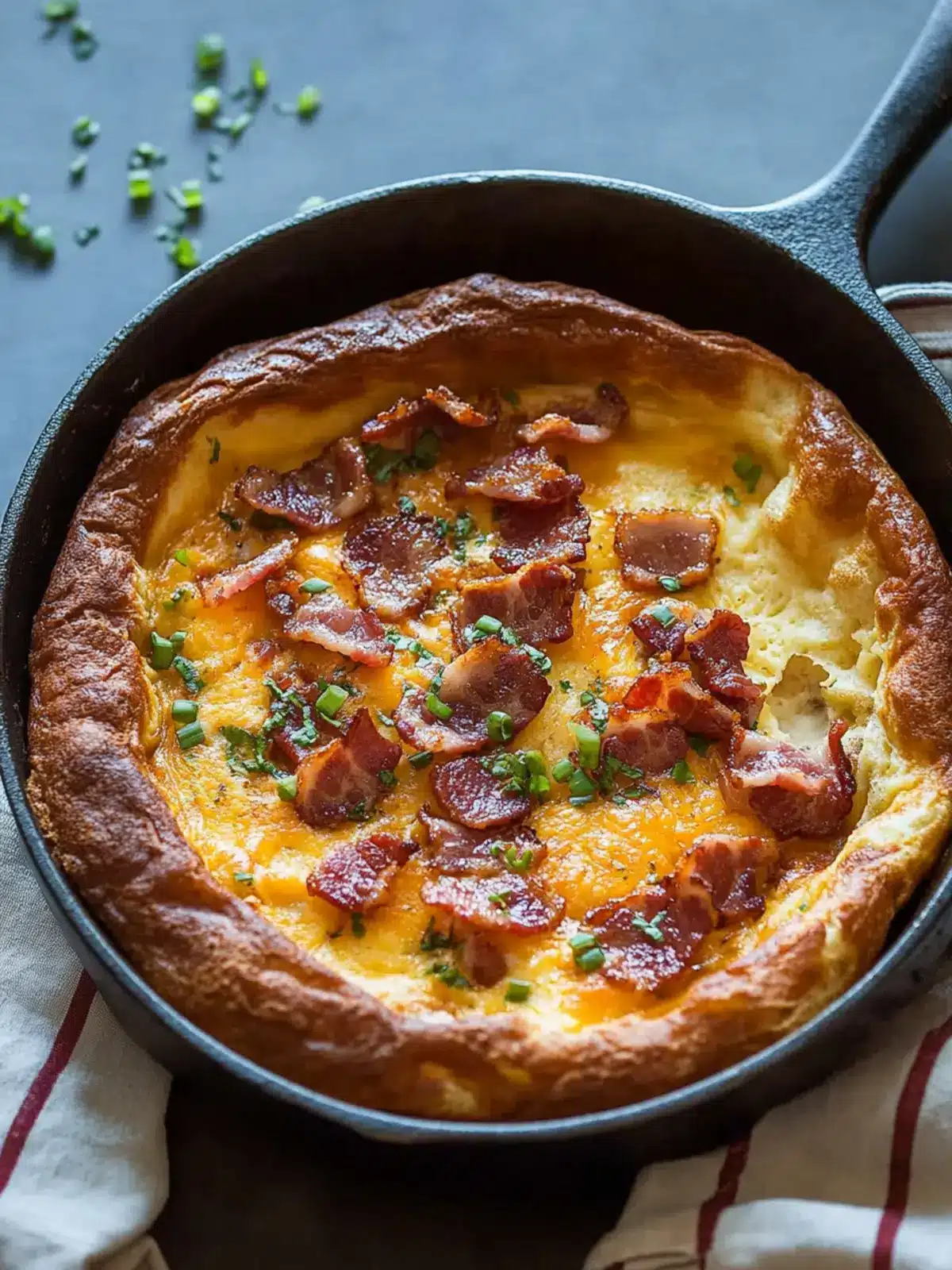 Smoky Bacon and Cheese Dutch Baby