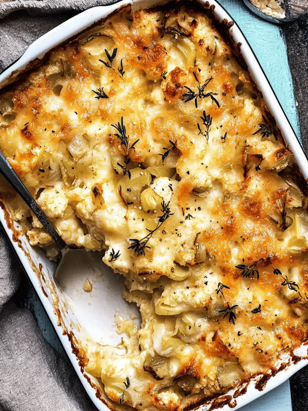Cauliflower Gratin With Leeks and White Cheddar