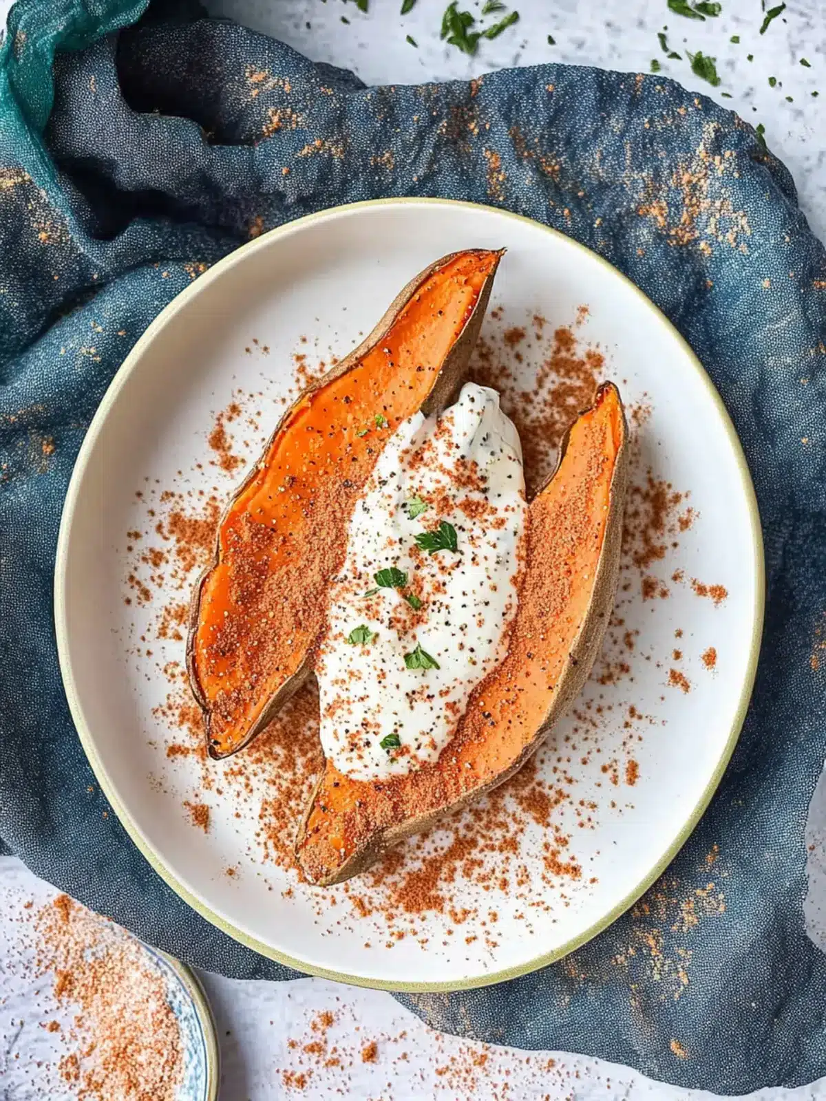 Air Fryer Baked Sweet Potatoes With Greek Yogurt