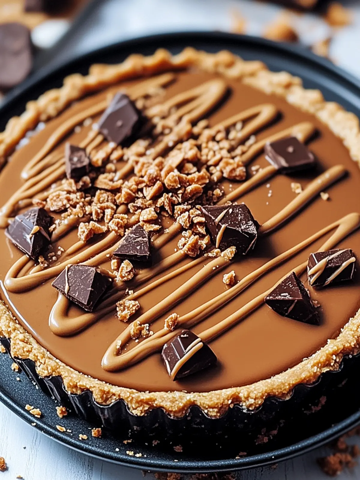 Decadent Christmas Chocolate Biscoff Tart