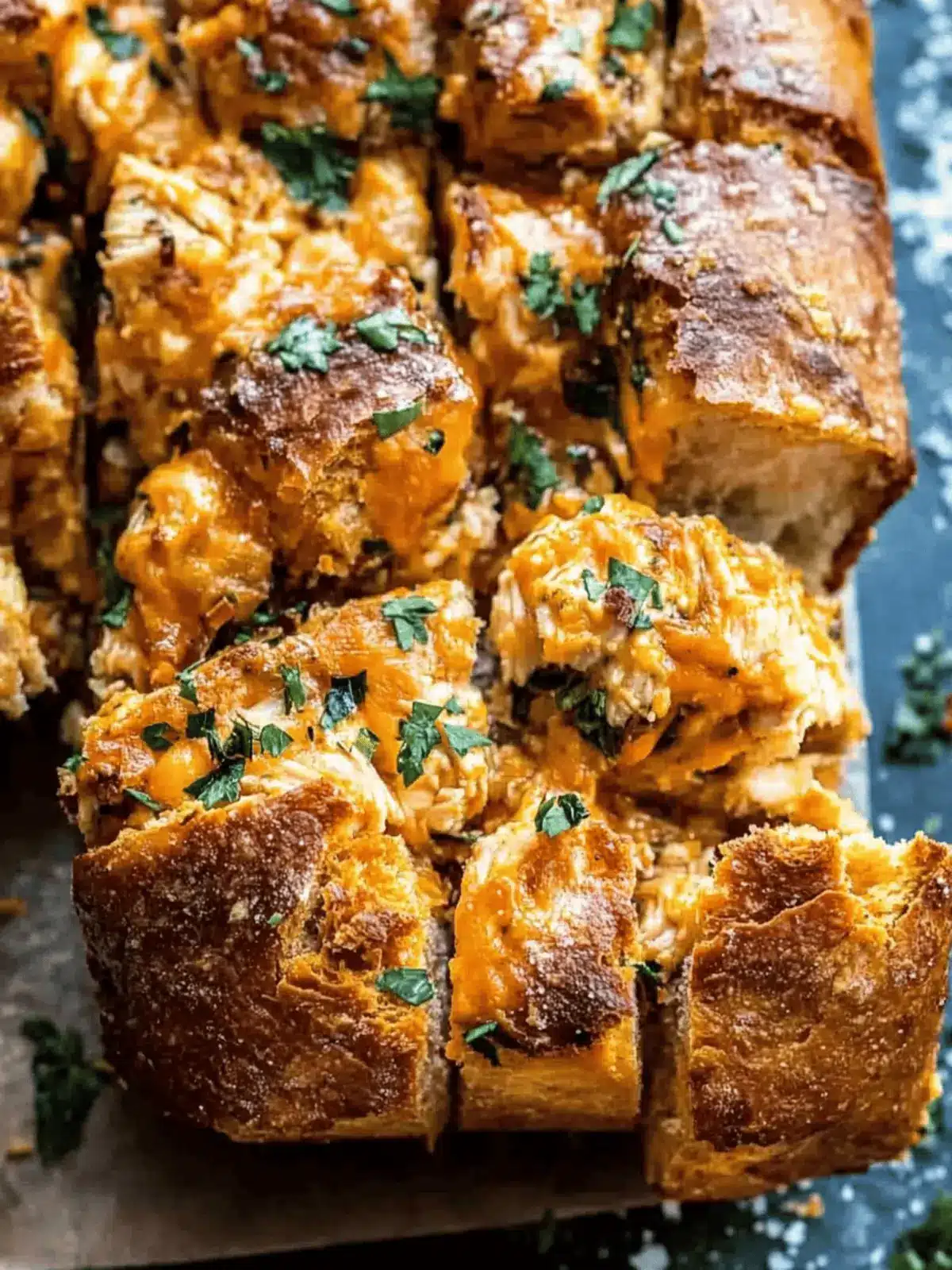 Buffalo Ranch Chicken Pull Apart Bread